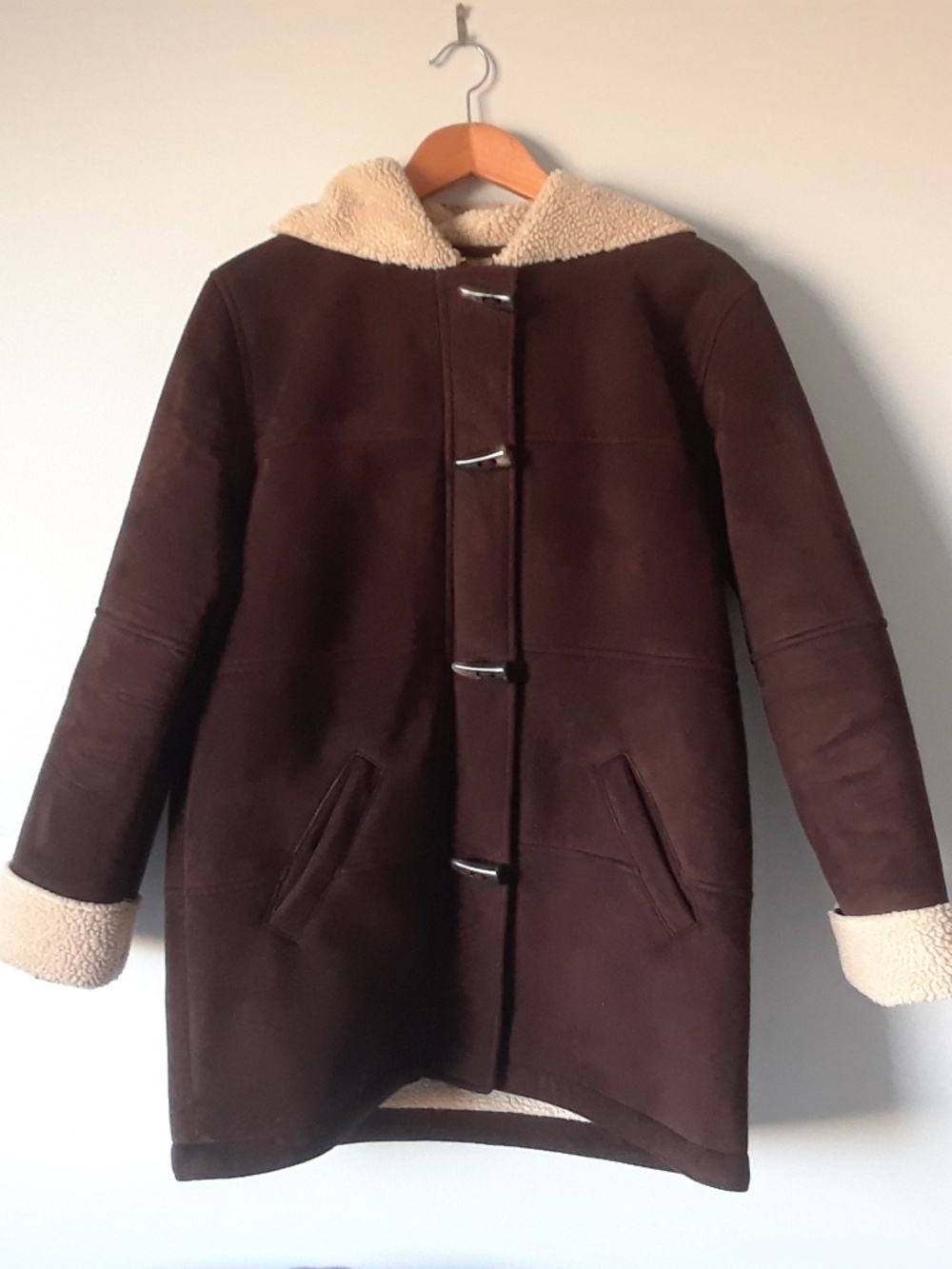 Vintage Lauren Ralph Lauren Faux Shearling Coat Toggle Buttons